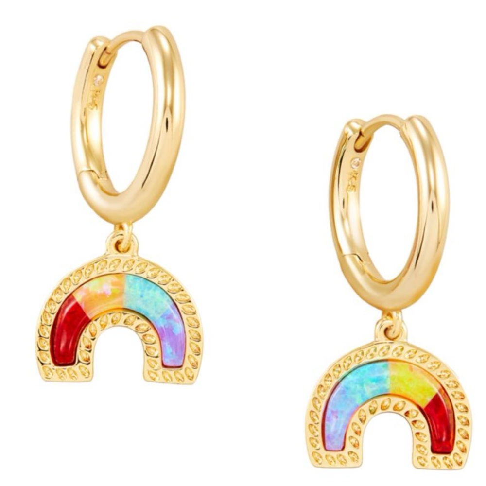 Kendra Scott Rainbow Opal Huggie Earrings
